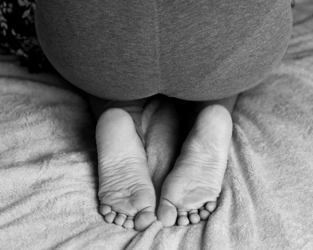 The outlines of my soles.