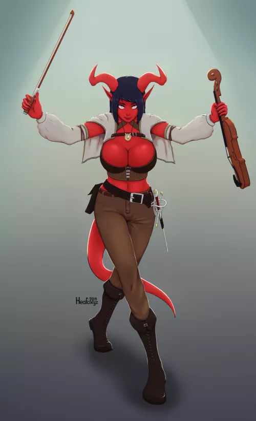 Would love to join/try a campaign as a teifling bard (not my art)