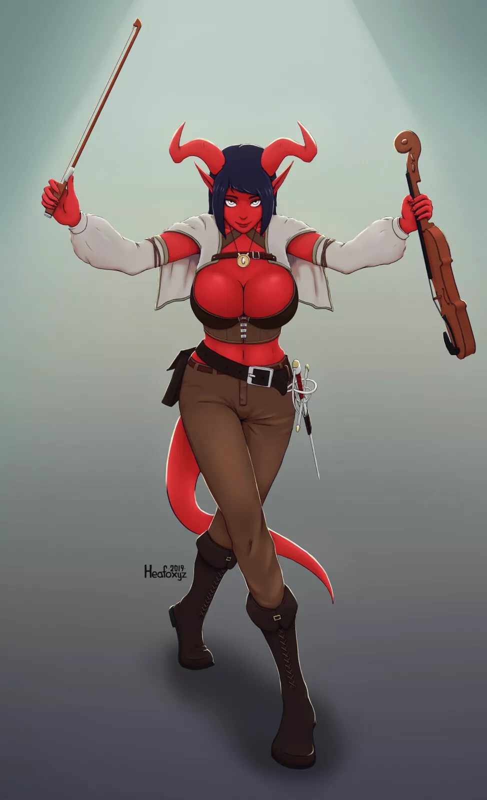 Would love to join/try a campaign as a teifling bard (not my art)