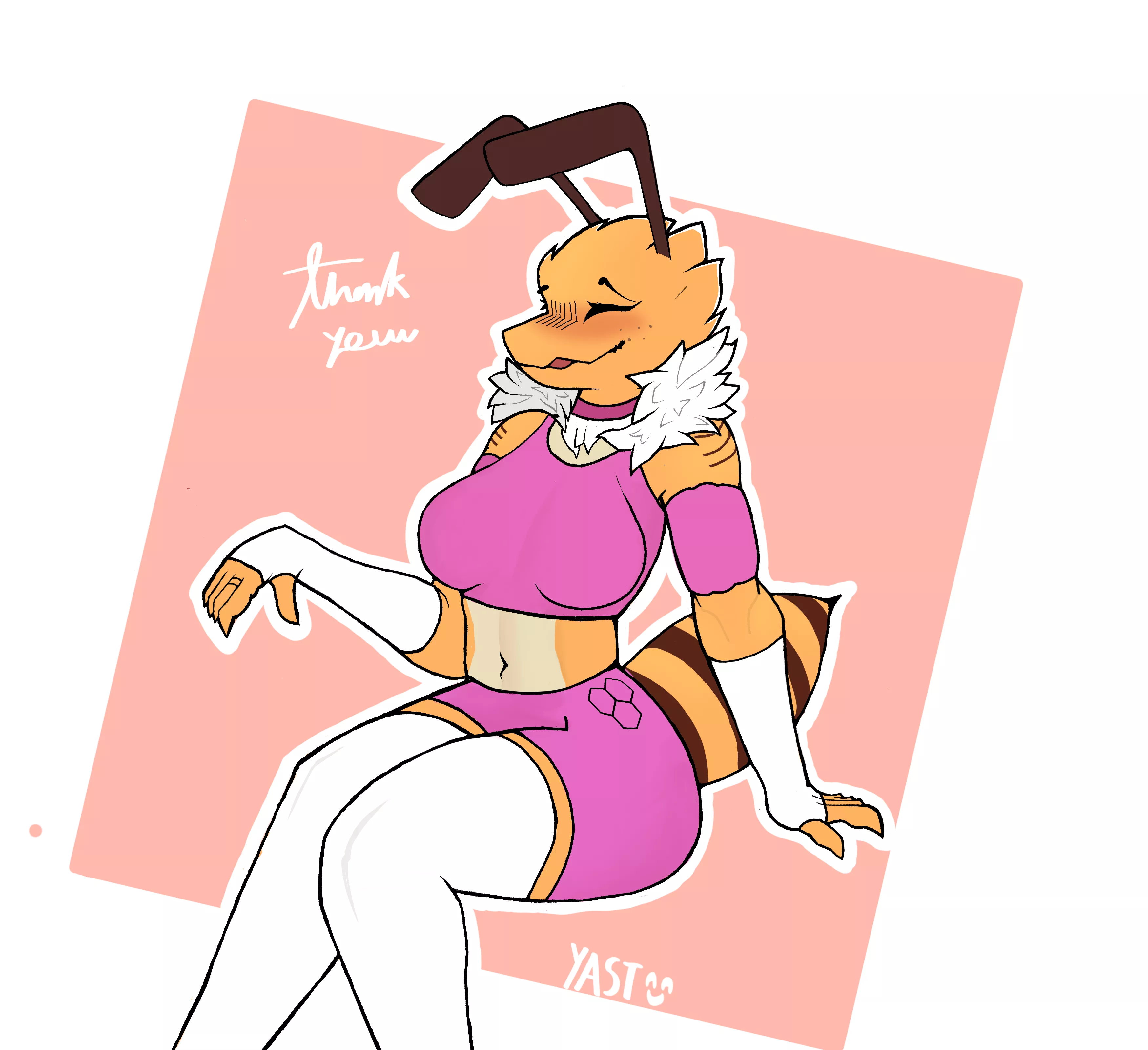 A bee character I made, I think it turned out alright lmk what you think!