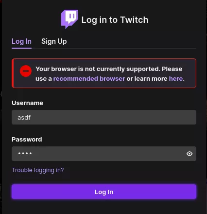 Anyone on Linux get this error? Happens in every browser, tried on arch and this is on a PopOS live USB. No addons. ET Protection off. Cleared cookies/data multiple times. Tried user agent switcher. Tried using Nativefier to make it an electron app. noth