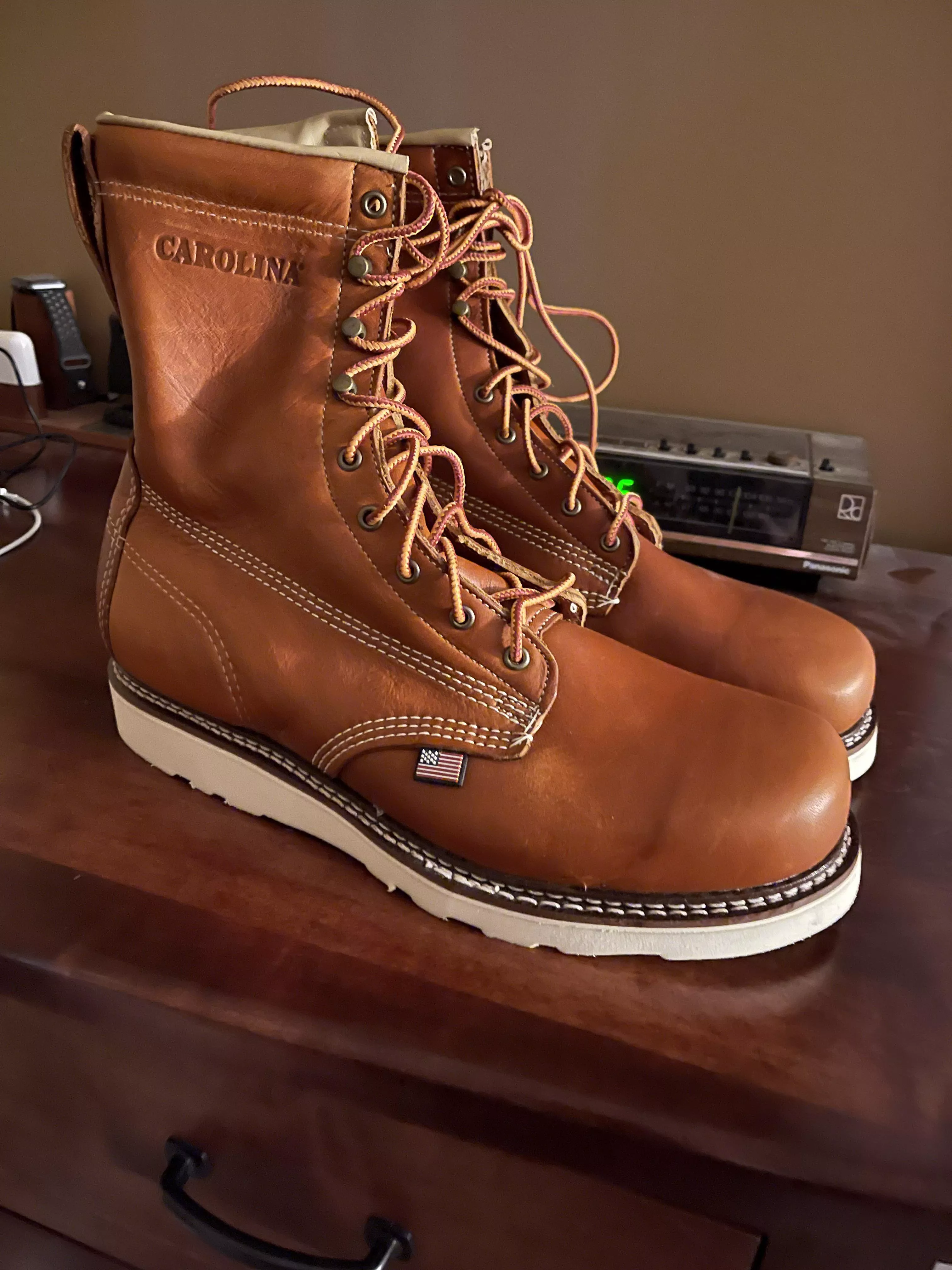 Carolina USA round toes. I have a couple pairs of moc toes as well. Carolina is much better fit than thorogood for me! Who else is a fan of the amp USA series?