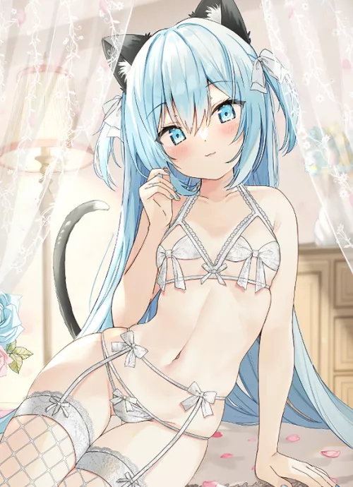 Cute cat girl in lingerie (by: Saeki Sora) [Original]