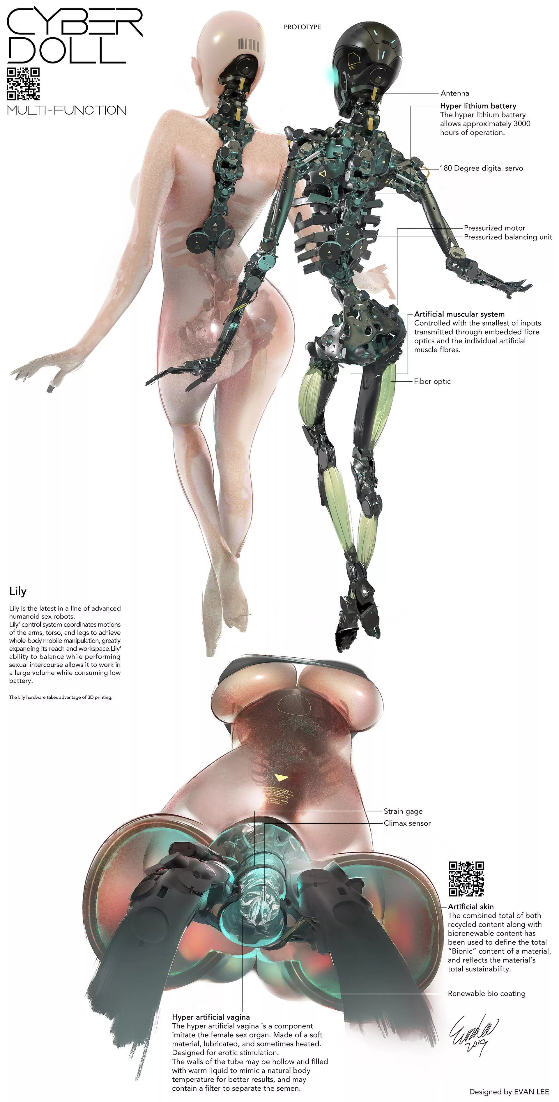 Futuristic sexbot concept art