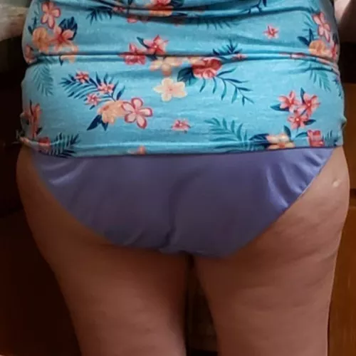 Good evening boys, just relaxing in my panties after work. They are a little damp too.