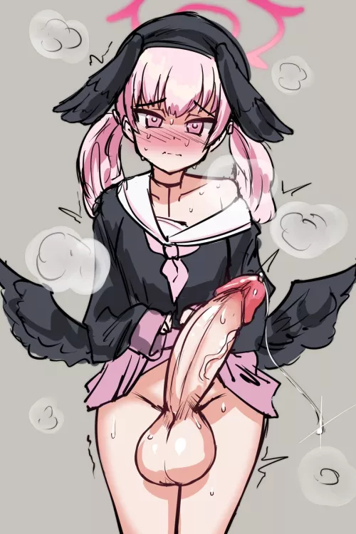 Koharu's fat throbbing cock is just begging to be served