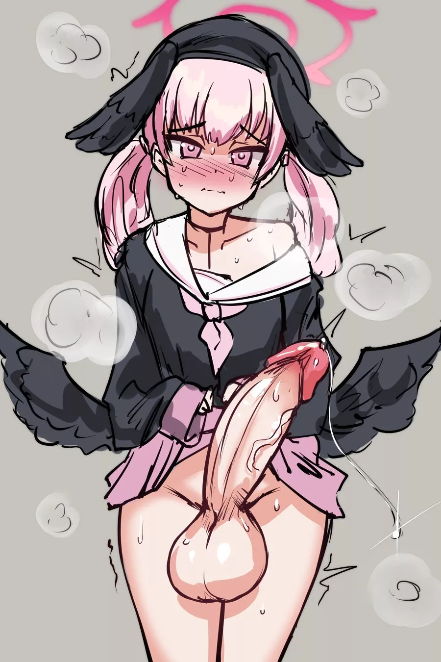 Koharu's fat throbbing cock is just begging to be served