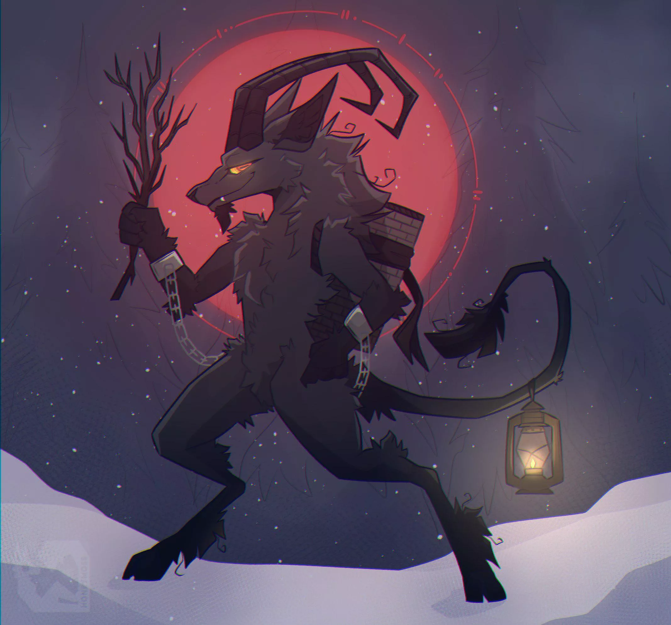 Krampus [art by me] [@honeymoss on twitter and fa]
