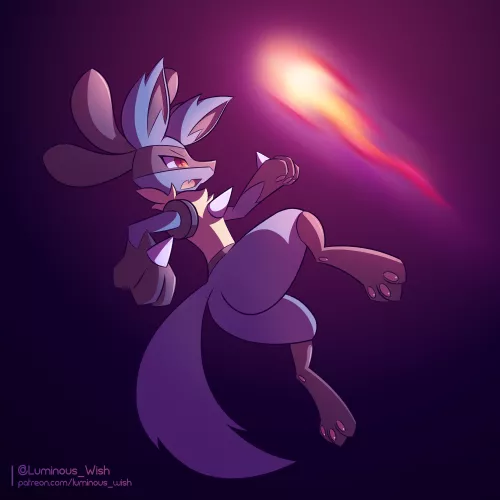 Lucario Leaps | art by me, @Luminous_Wish