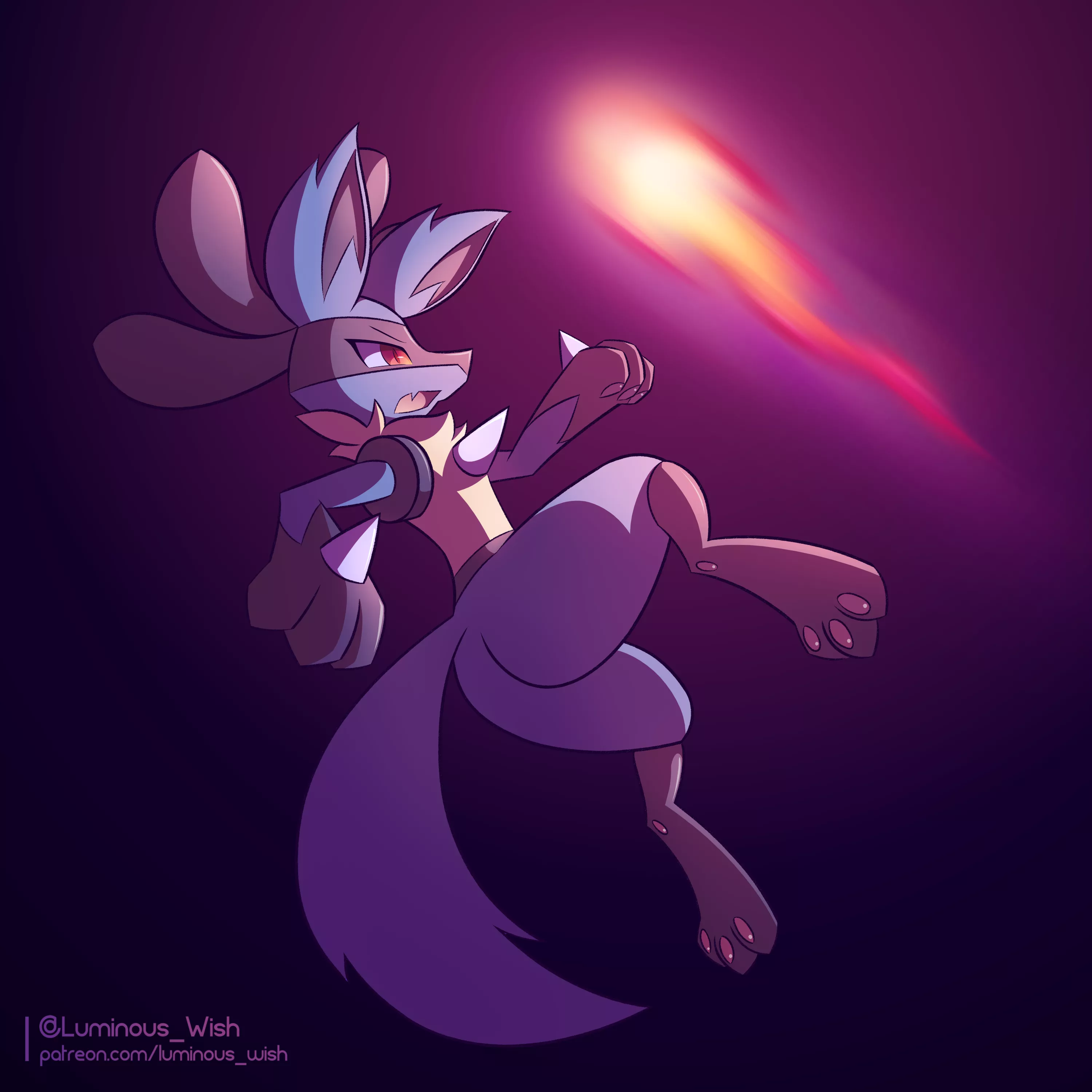 Lucario Leaps | art by me, @Luminous_Wish
