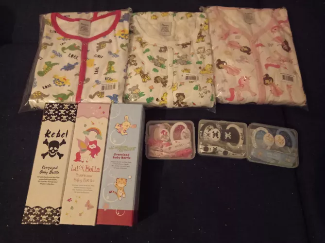 My Package arived (Footed PJs, Bottles and Binkis)