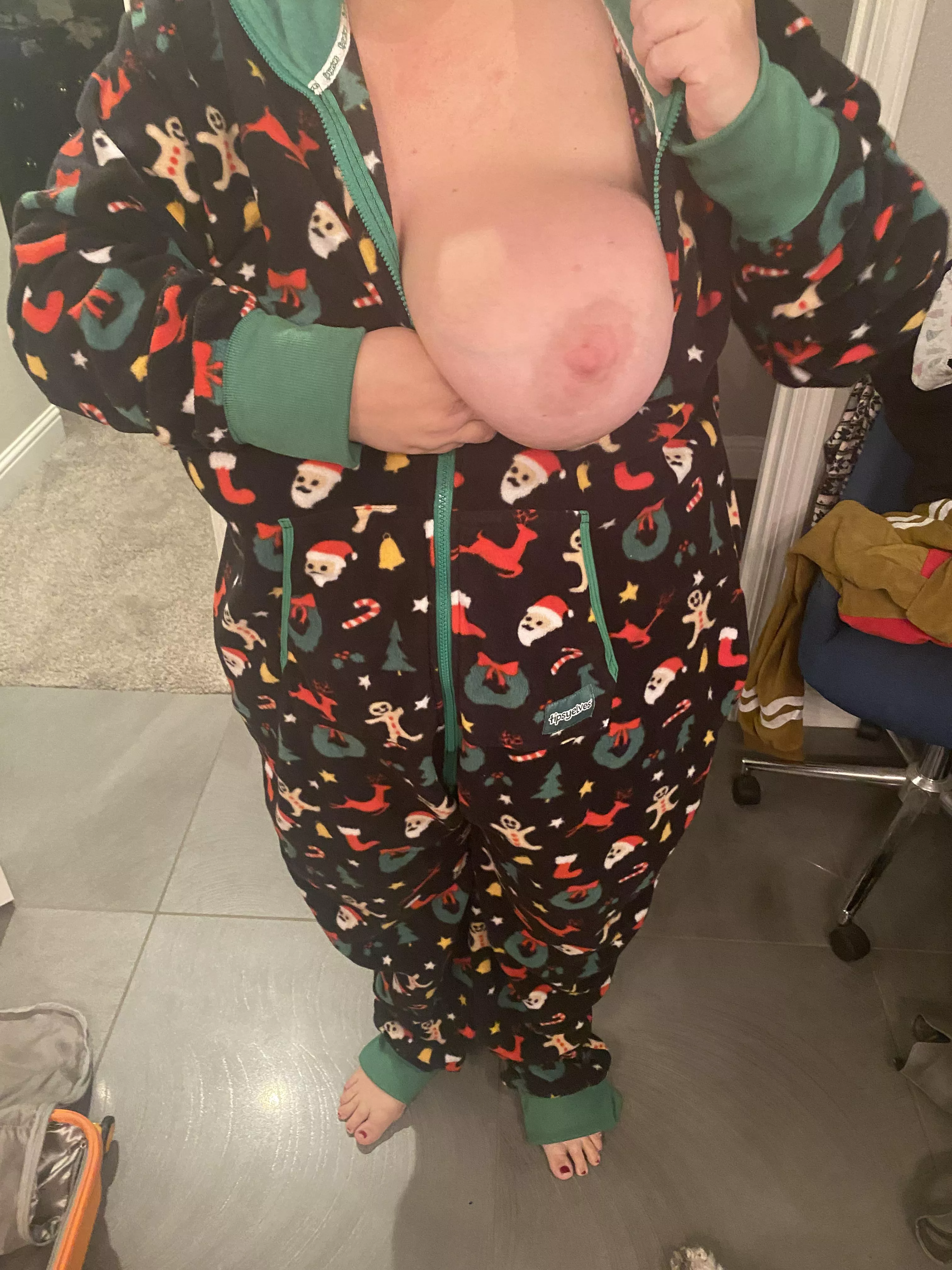 On the 1st day of Xmas a boobie in a onesie