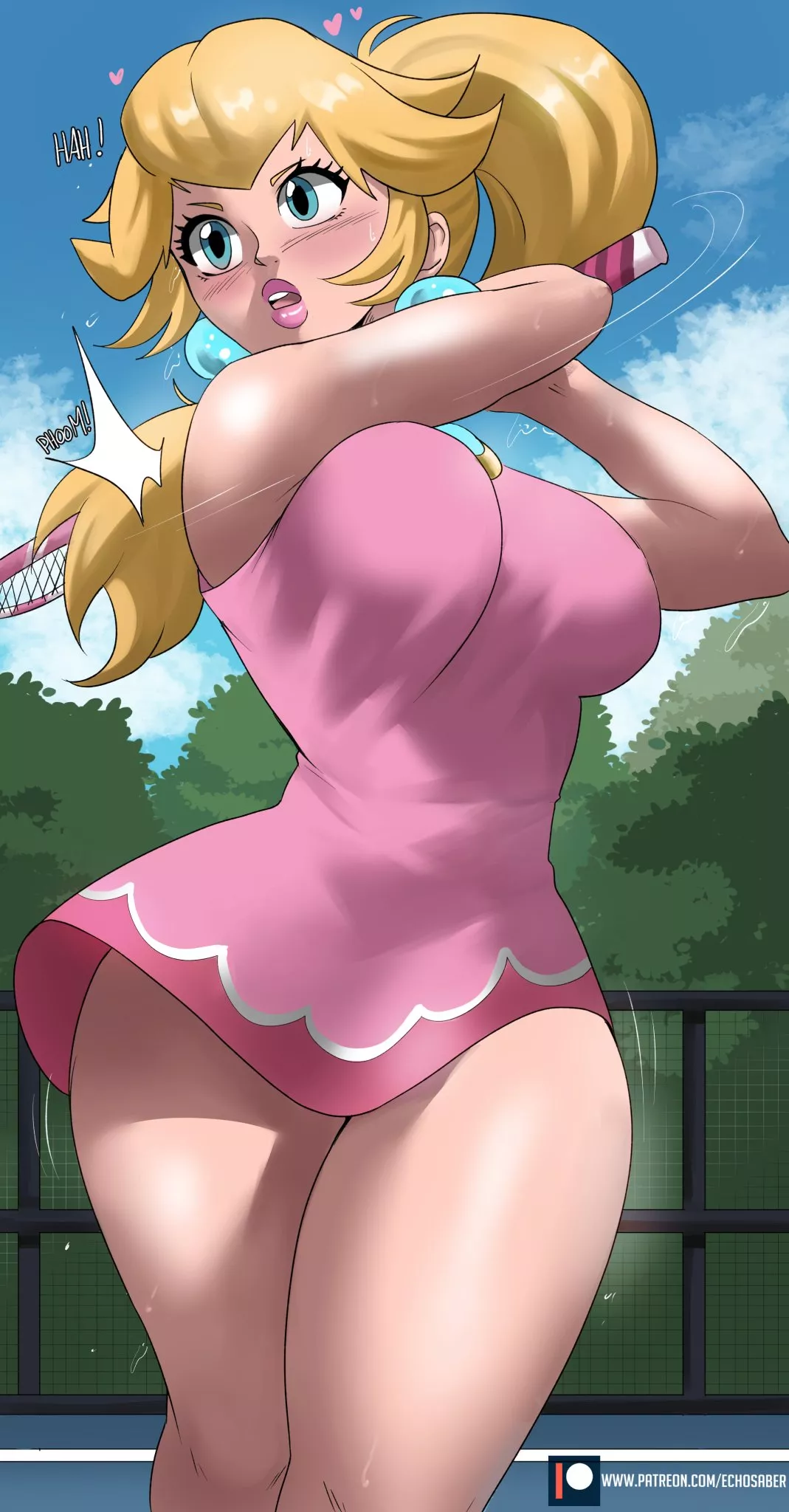 Peach serves the ball! (Echo Saber)