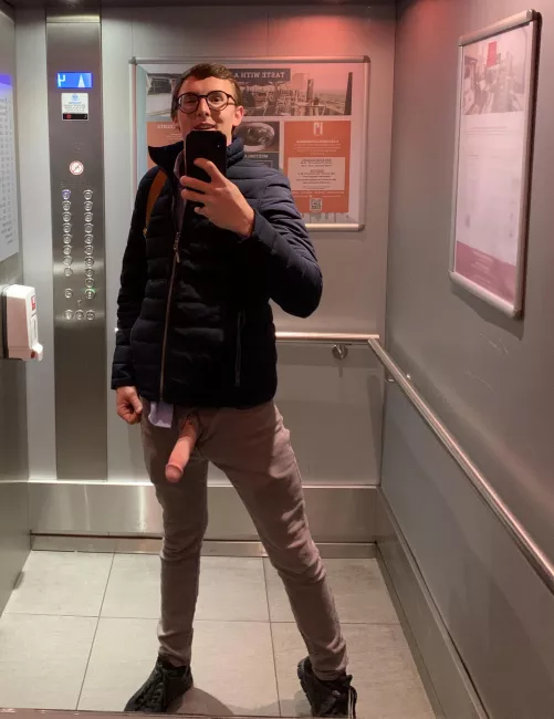 Ride the elevator or ride me?