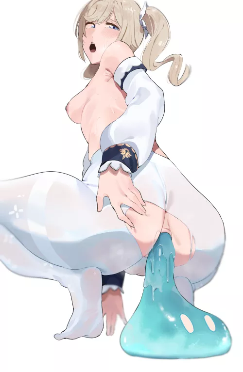 Slime escaping Barbara after some fun (okpriko)[Genshin]