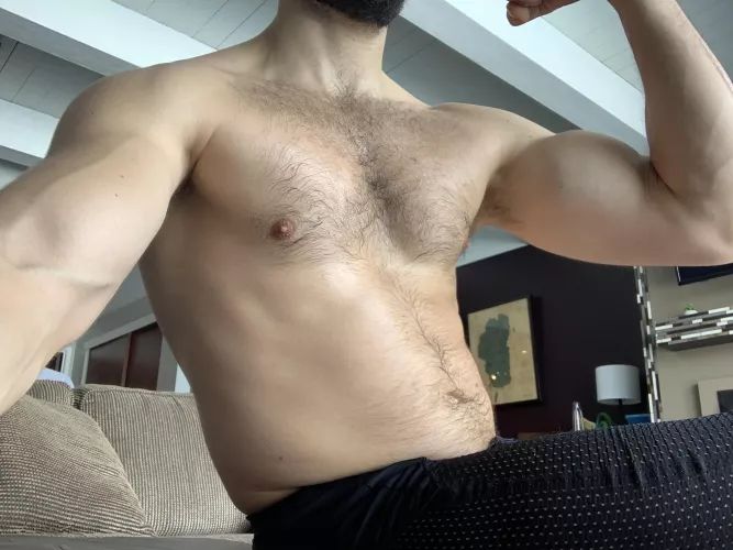 Sweaty from working out