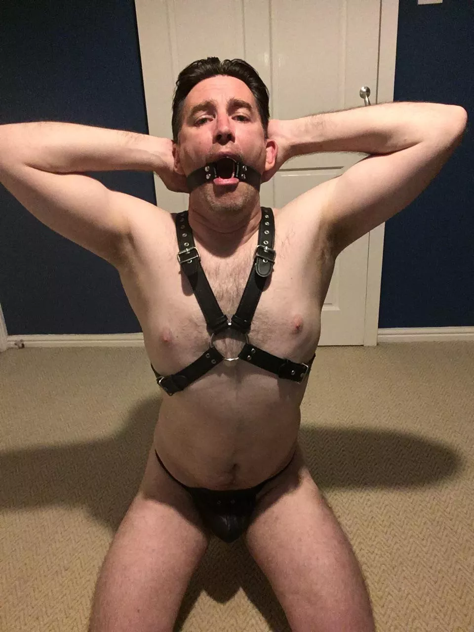 The gags on, so it must be time to serve.