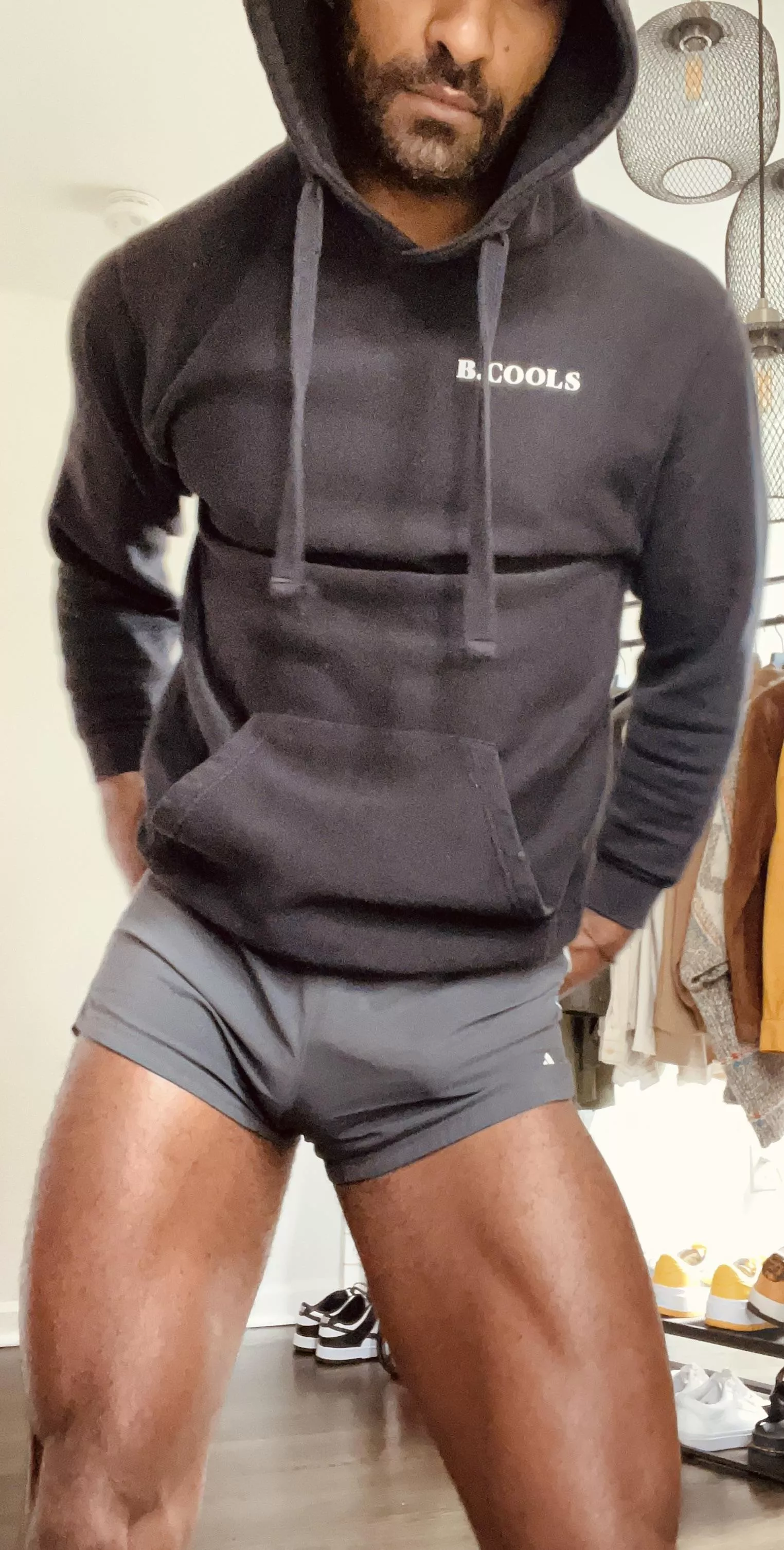weather confused…short shorts and hoodie combo