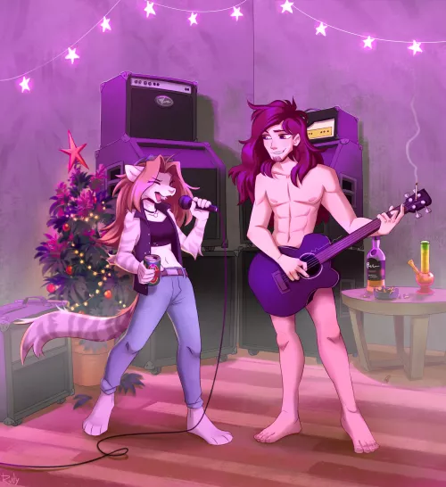 When the kid is away. The parents drink and play. (OCs mine, art by Ruddi)