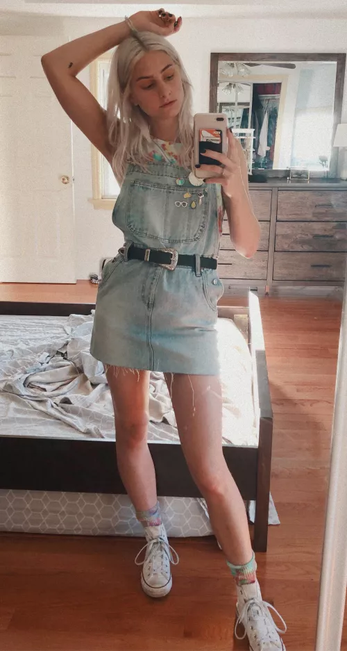 White hair white converse