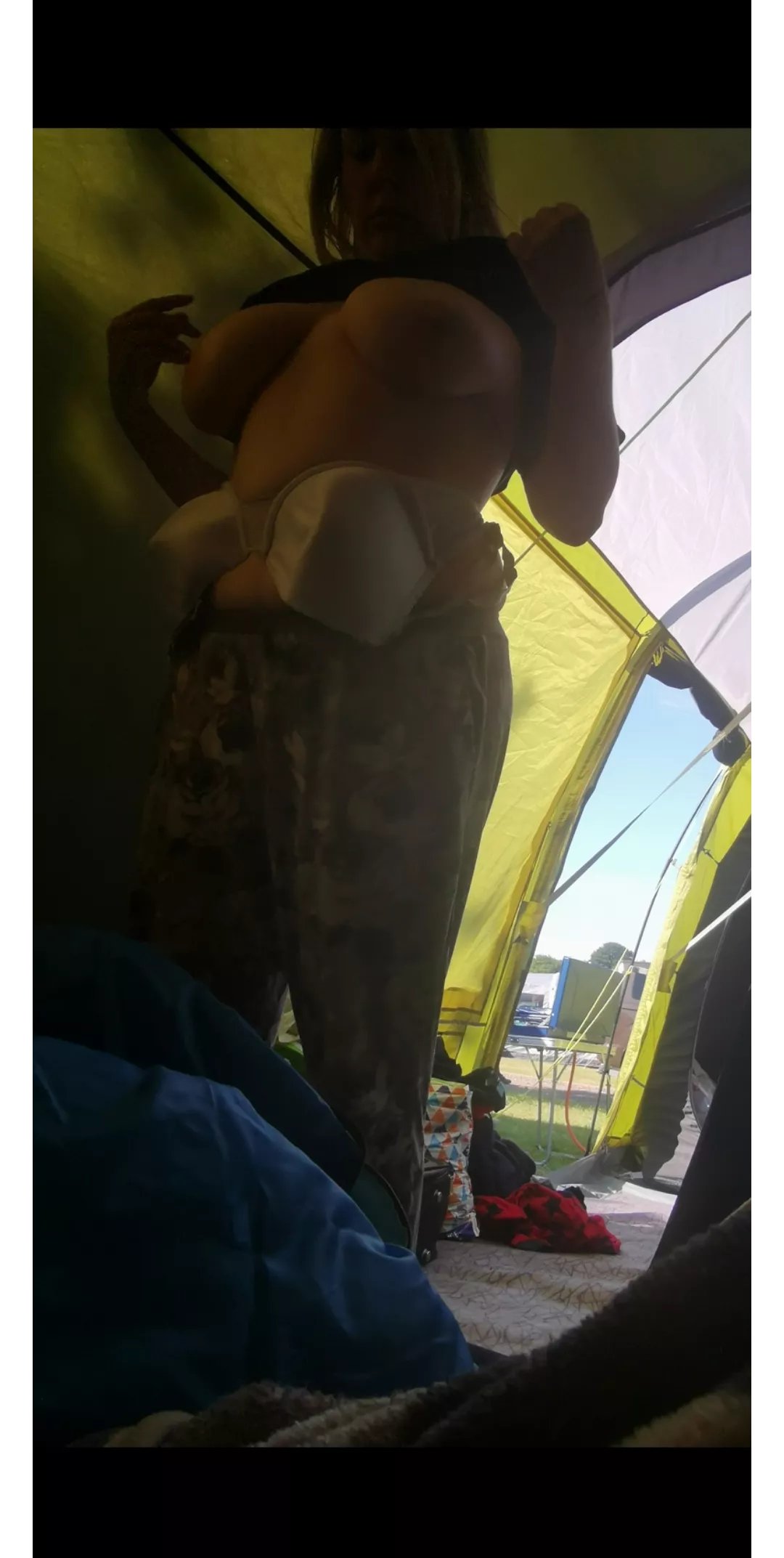 Would you spy in my tent took by my bf. That week back in the summer I spent two days flirting with a black guy. My bf loved it