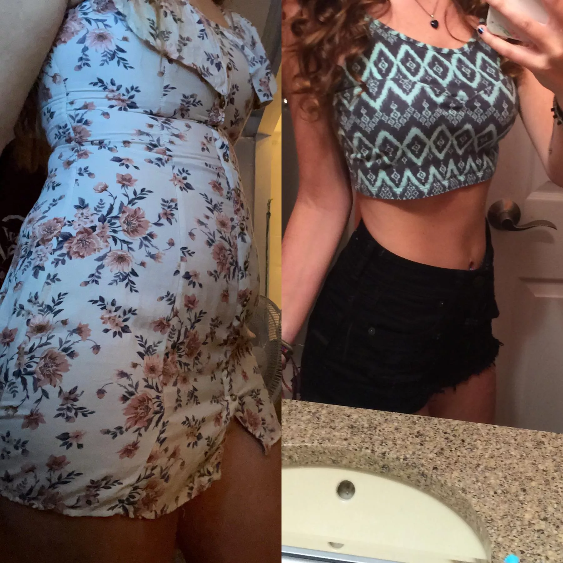 A lil before & after 🍬✨🧁 I blew up just a bit