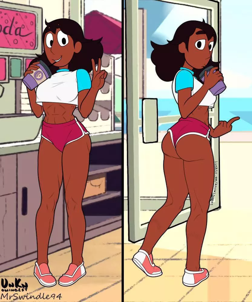 Adult Connie stops by the Big Donut in her booty shorts
