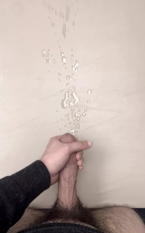 Blew a huge load at work all over a desk (27)