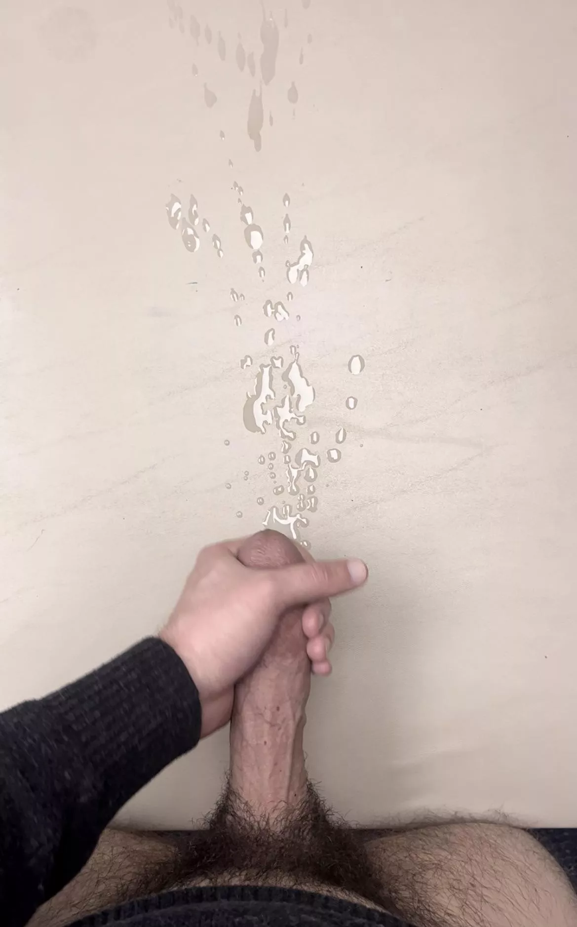 Blew a huge load at work all over a desk (27)