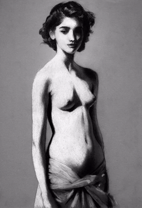 Charcoal and prismacolor pencils