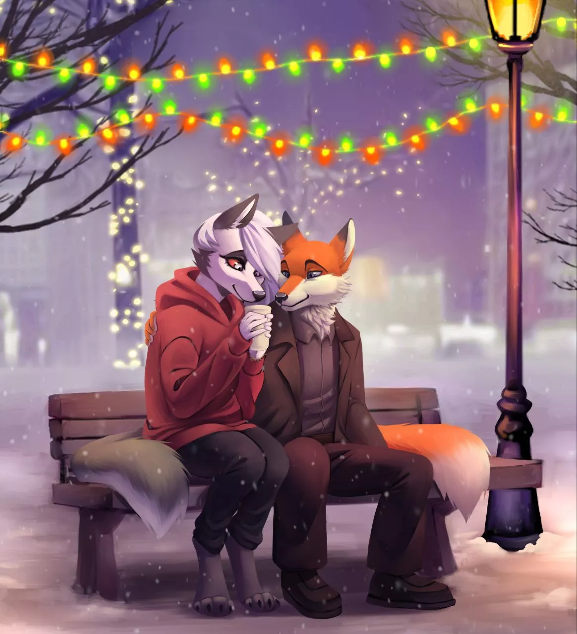 Christmas piece I've done for Yx_fox on Twitter ^^