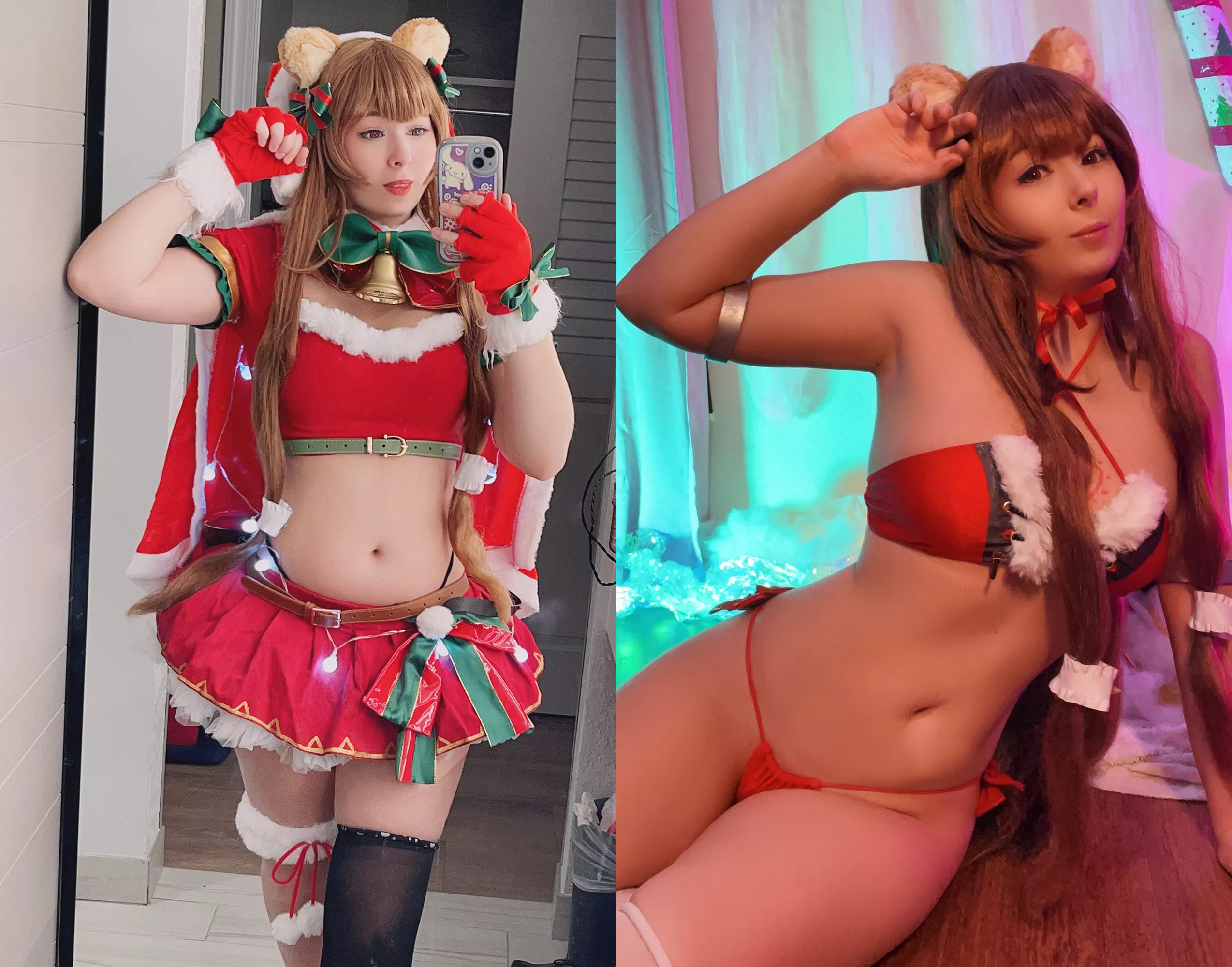 Christmas Raphtalia cosplays from The Rising of the Shield Hero RERISE and Sakimichan by Ribaibu [SELF]