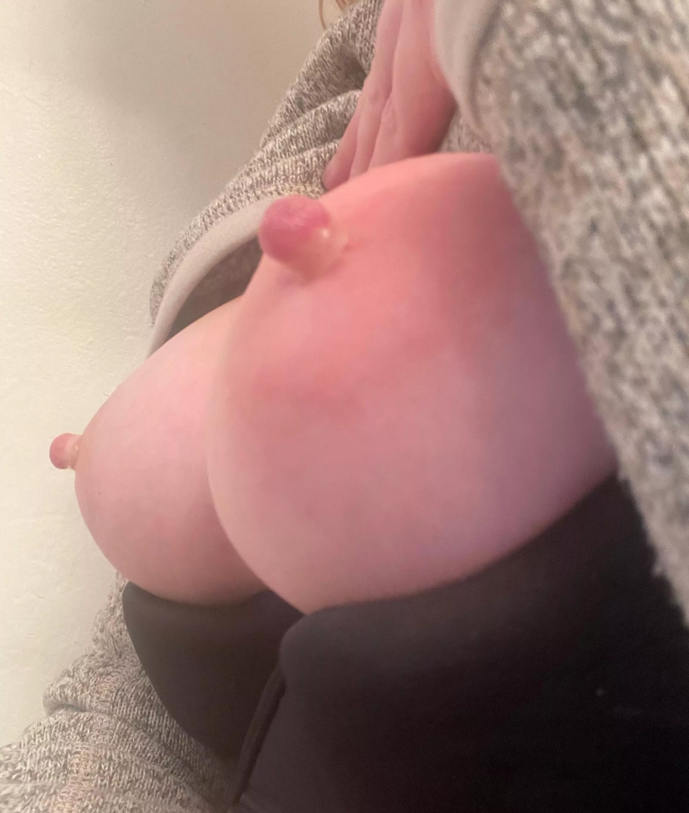 Experimenting with rubber bands! Love the way they make my nipples look!!