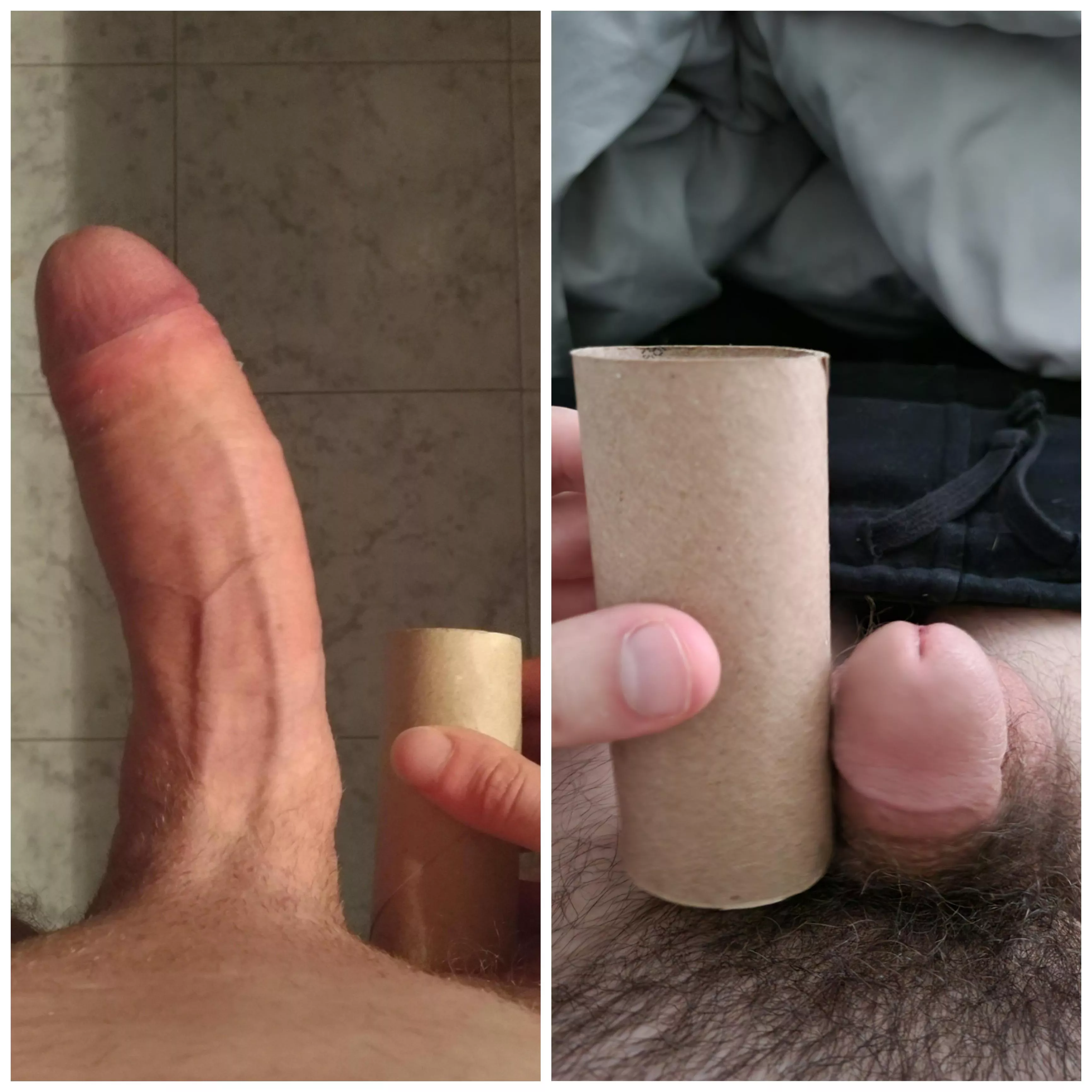 how do I compare (I'm on the right). does your cock put mine to shame?