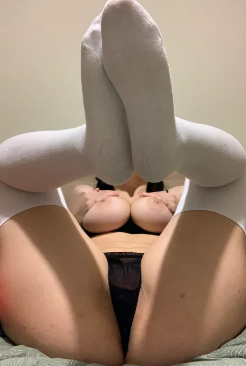 I did another one with my panties to the side but I don’t want to distract you from my boobs (f)