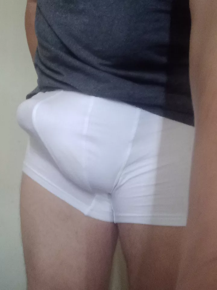 In white worn briefs