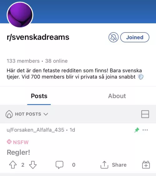 Joina fort innan den blir privat!!!