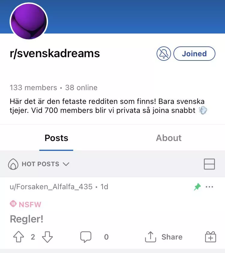 Joina fort innan den blir privat!!!