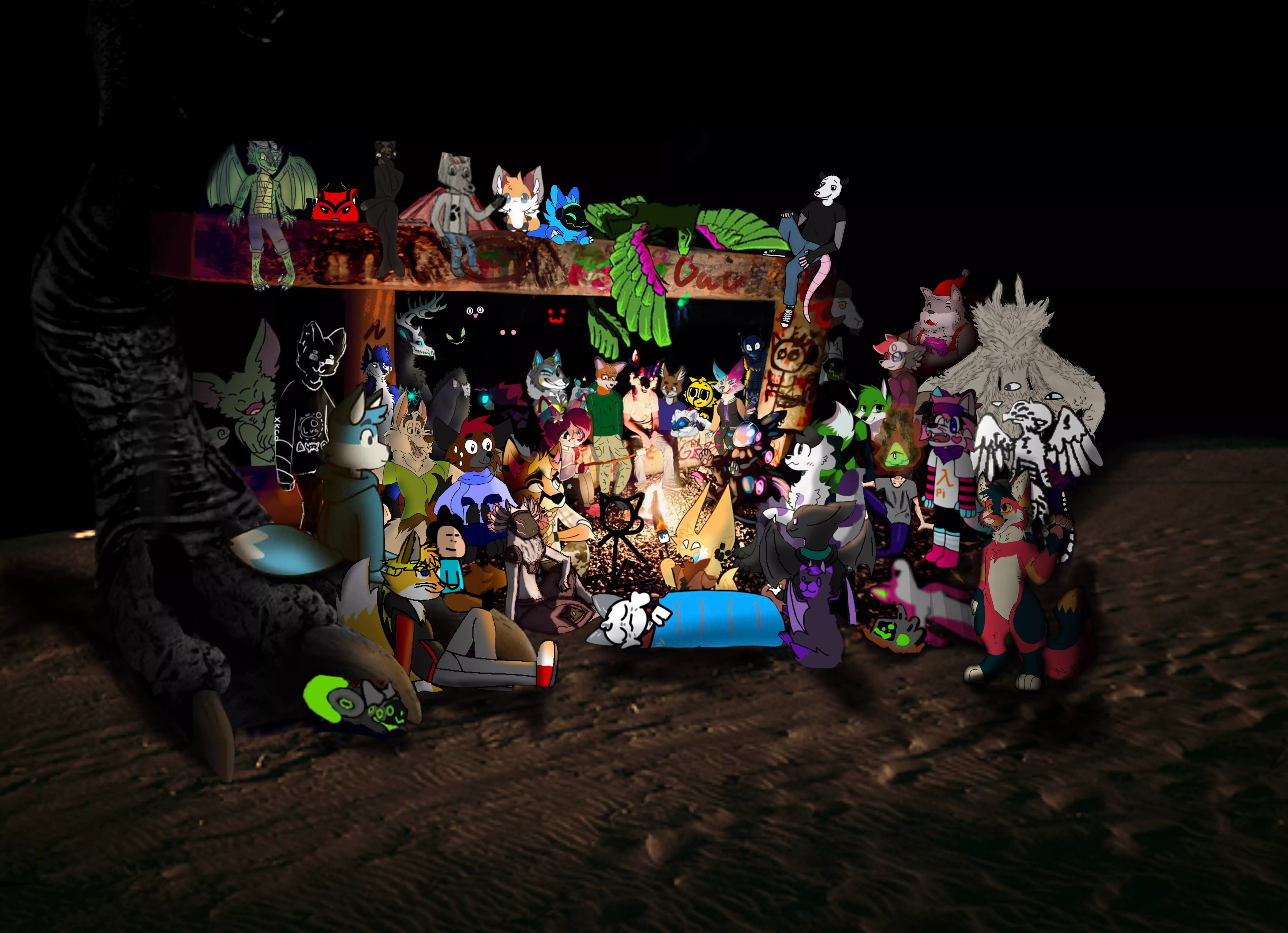 Joined the campfire collab! I'm the santa wolf with the big bag marshmallow for everyone!