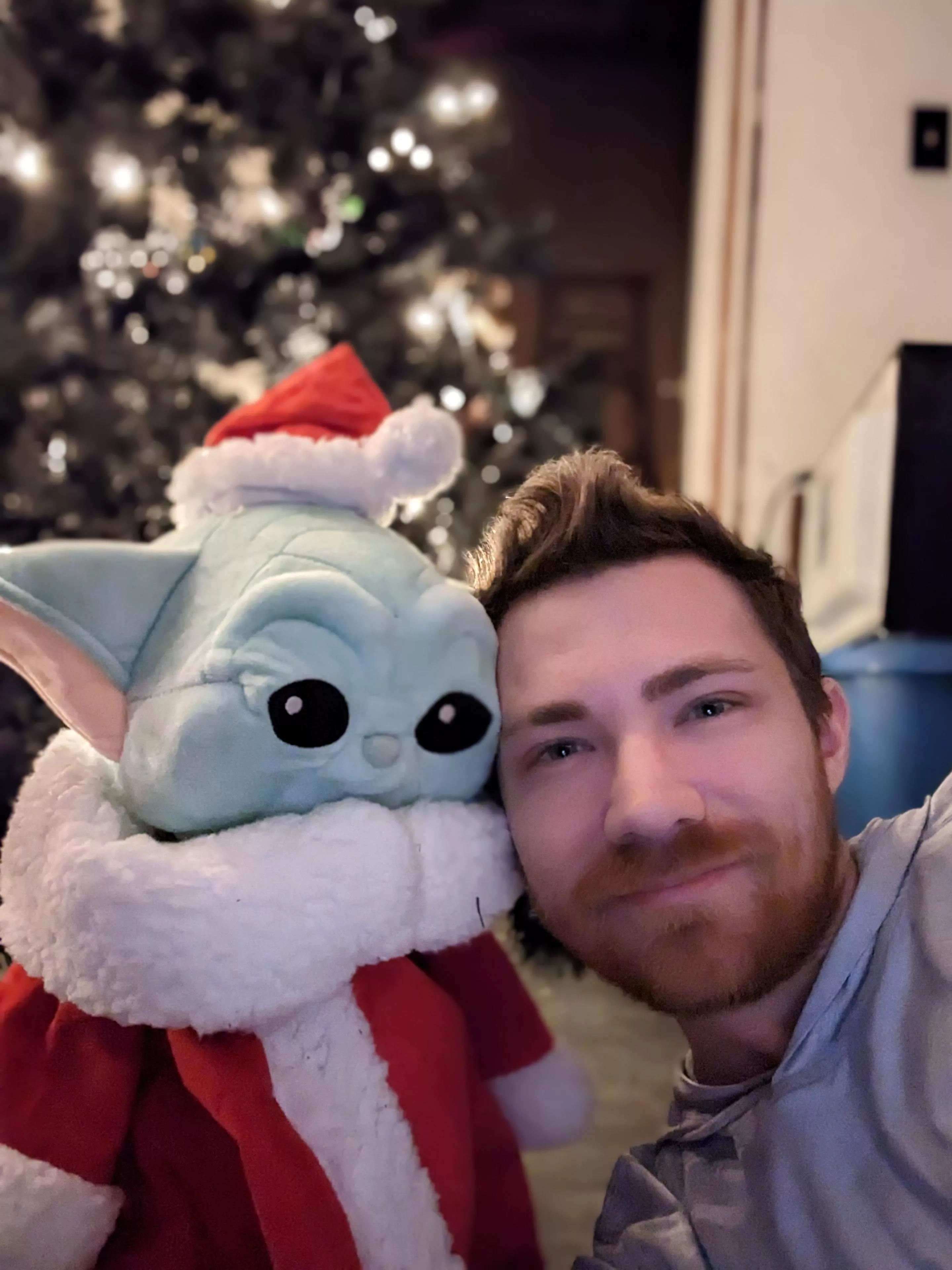 Merry Christmas Eve Eve Eve from me and baby Yoda 🎄