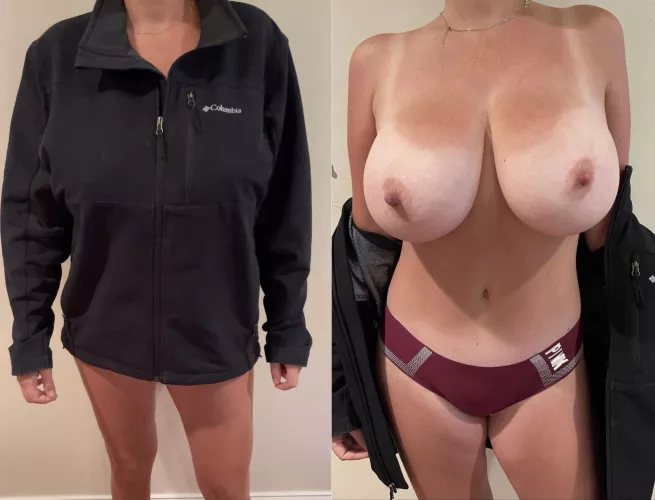 No jacket needed when you have big titties like these to keep you warm f/33