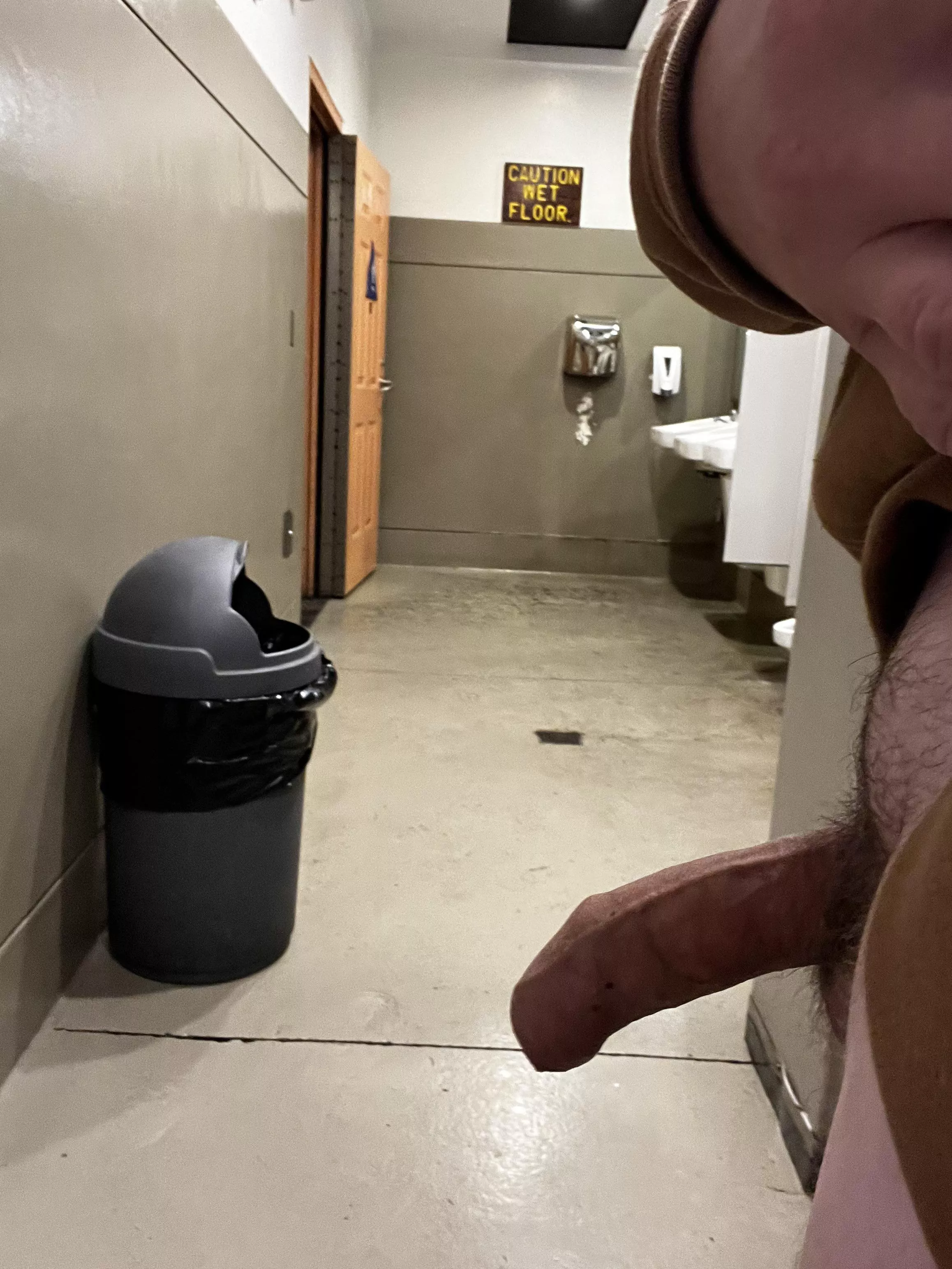 No pants in public bathroom