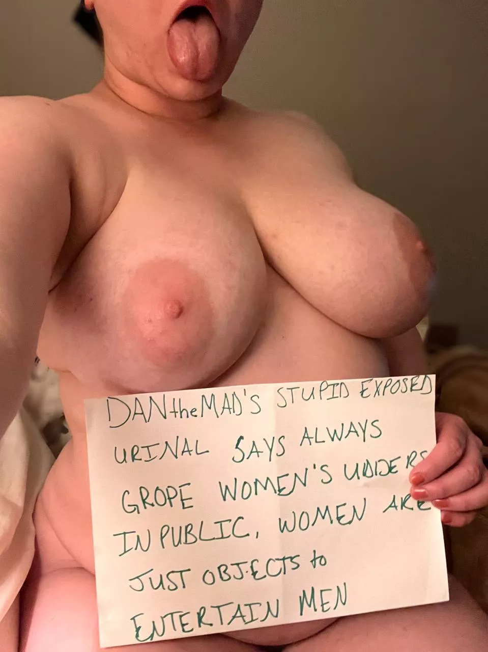 One of my slaves displaying her impressive udders