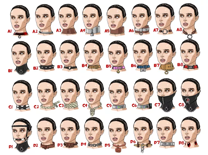 Sketch designs for mandatory collars for women in the Empire