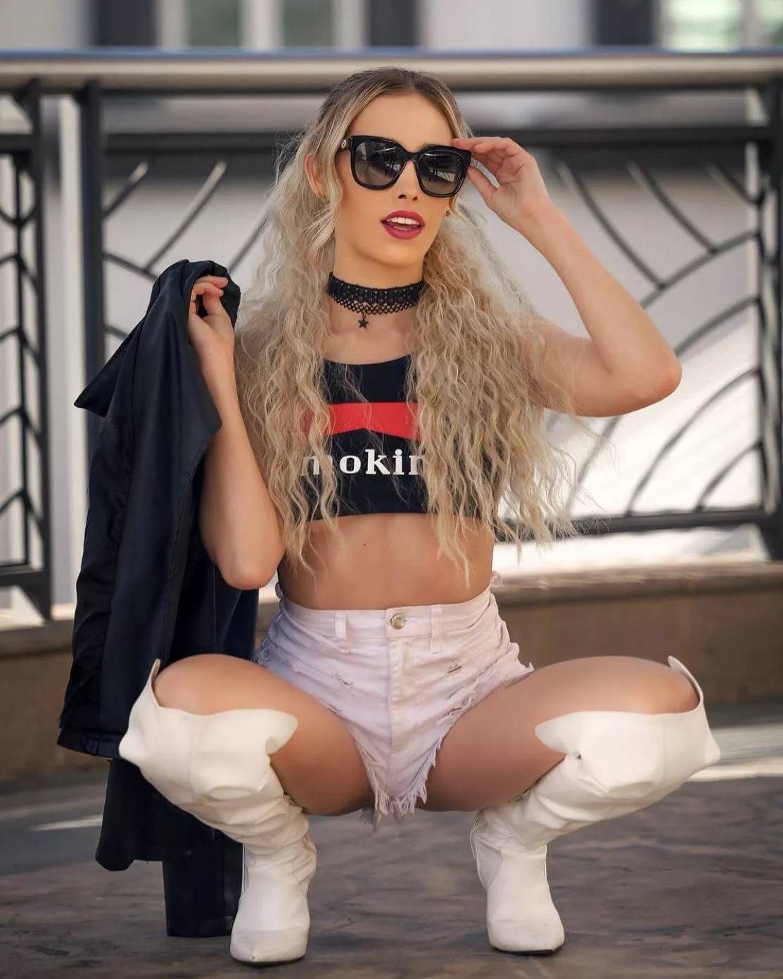 Smokin in white boots