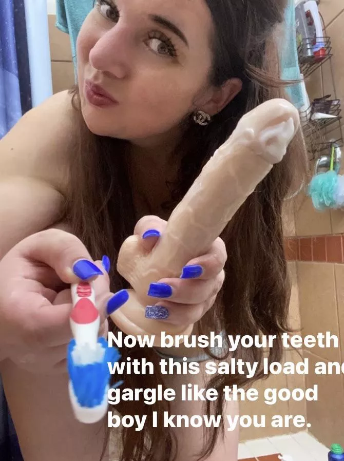 Swallow it whole when your done for mommy, no rinsing ! when your done, sissy🤭 be a good boy and follow directions, and this is just the beginning of your cum swallowing days with me loser 😈