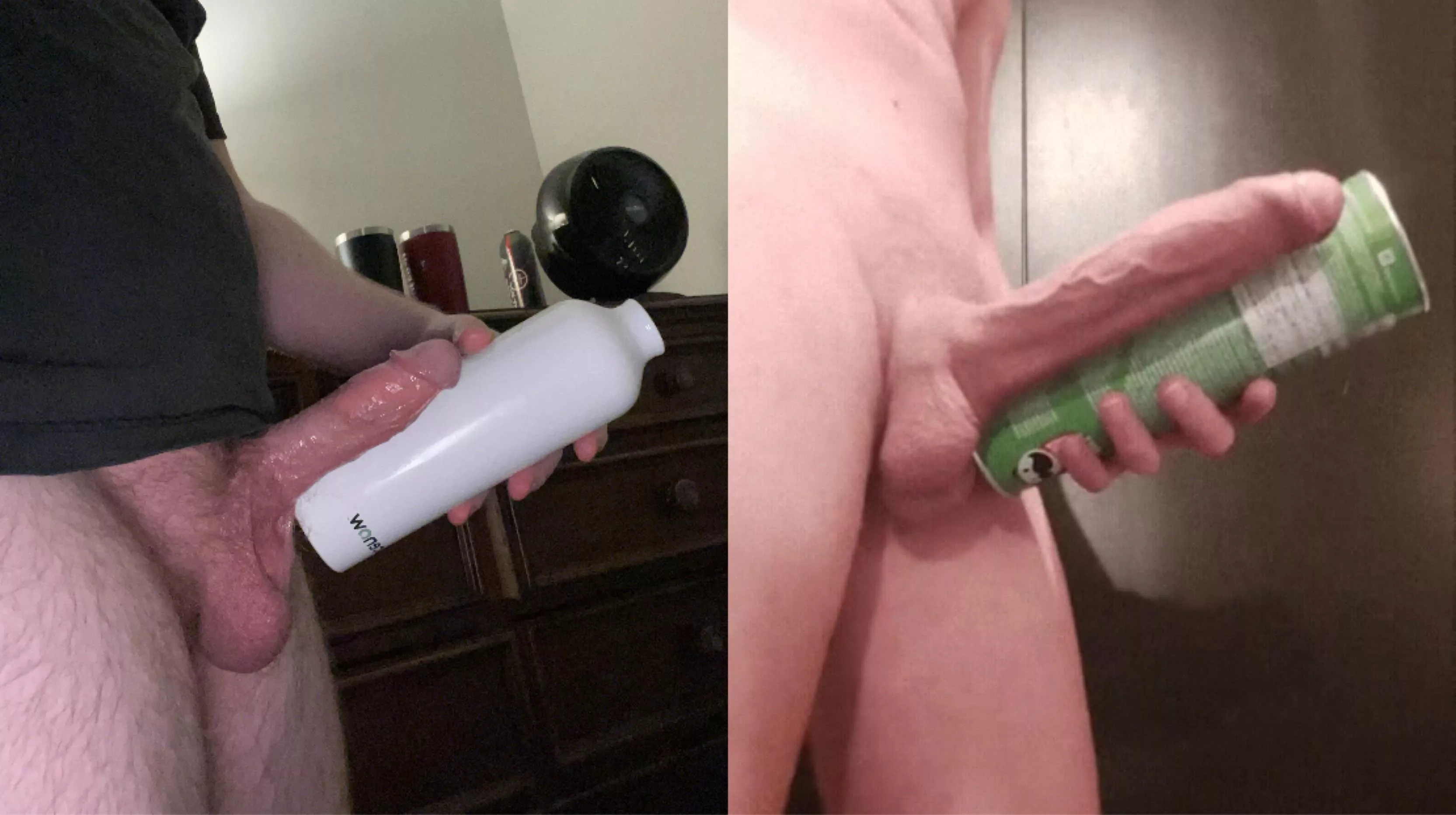 Water bottle (left pic) is 9 inches, and pringles can (right pic) is 10.2 inches; this guy is double to triple my size 😅