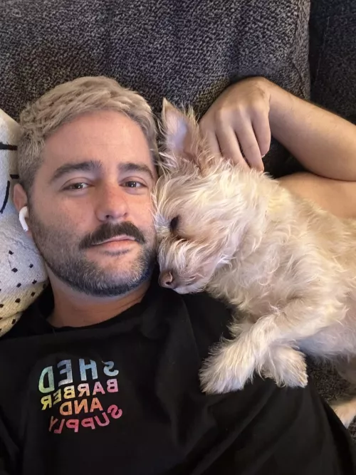 Went blonde to match my sweet baby 👱‍♂️🐕
