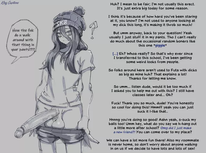 You ask your new friend a very important question... [Artist: Makinakid]