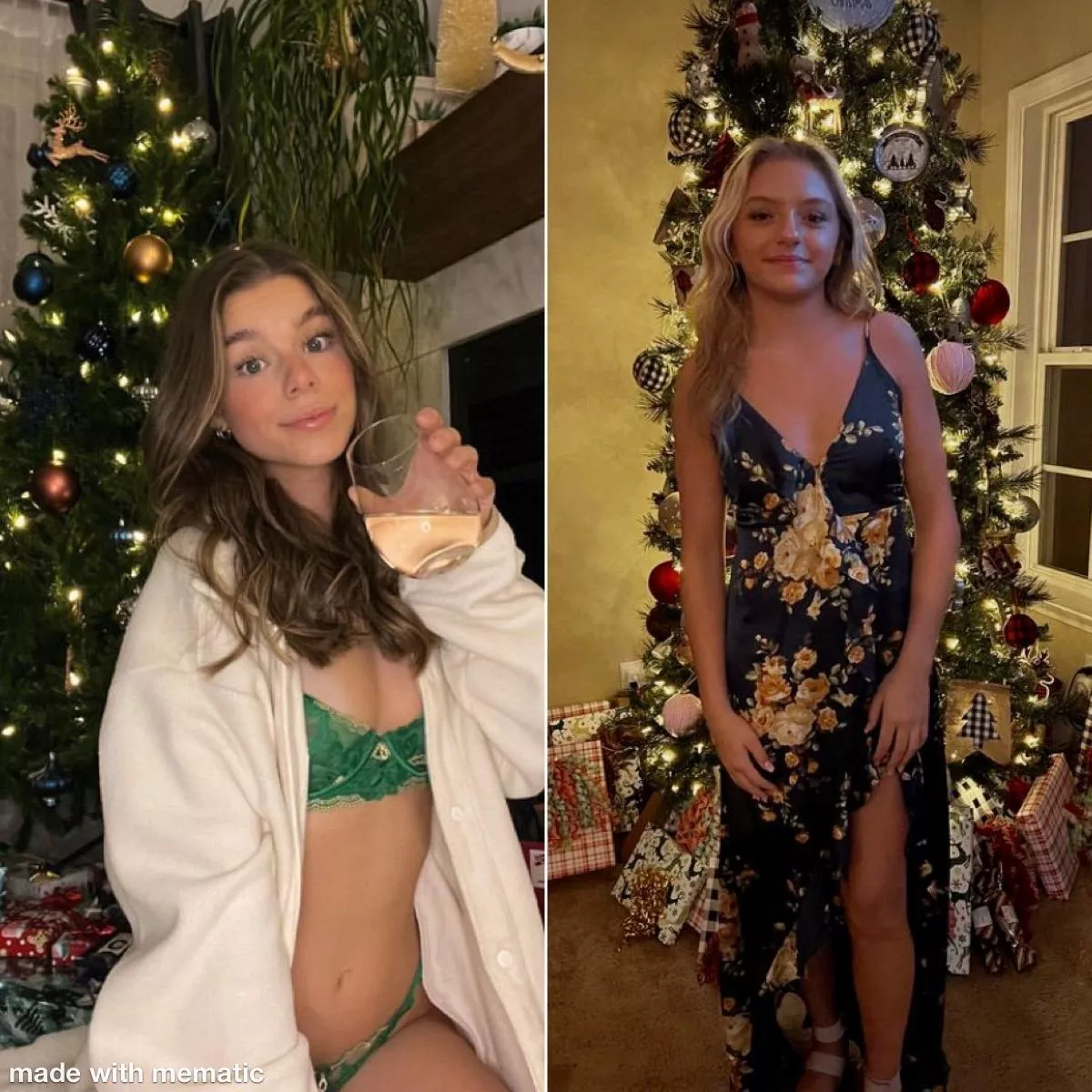 A brunette or a blonde under the tree?